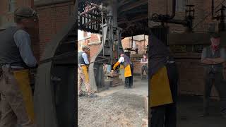 Steam hammer in action #metalsmith #forged #steamengine #blacksmith #machine #forging #history