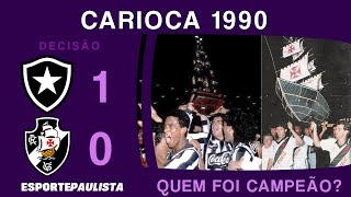 Confusão sobre quem foi campeão carioca em 1990 - Vasco e Botafogo fazem volta olímpica no Maracanã