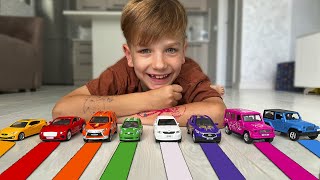 Learn colors for kids with Mark and cars