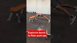 xplosive bench to floor push ups.#pushups #explosiveworkouts #athletemode #games #teamkubanja #viral