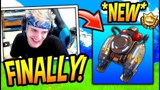 NINJA REACTS TO AND USES THE NEW JETPACK!!! - FORTNITE BATTLE ROYALE (Highlights and Funny Moments)
