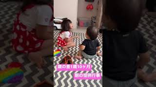 姉弟喧嘩。毎日の恒例行事！おもちゃの取り合い！！3歳、1歳！！