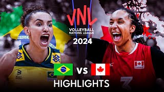 🇧🇷 BRAZIL vs CANADA 🇨🇦 | Highlights | Women's VNL 2024