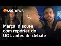 Pablo Marçal discute com repórter do UOL na chegada do debate RedeTV/UOL com candidatos em SP