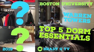 TOP 5 DORM ESSENTIALS | Boston University 2019