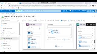 logic-app-text-analysis-parallel-action(google sheet + cosmo db + blob storage)