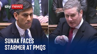 Rishi Sunak goes head-to-head with Sir Keir Starmer at PMQs