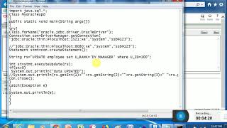 java program to update record in Oracle database table