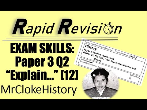 GCSE History Exam Skills - Edexcel Paper 3 Question 2 "Explain..." 12 ...