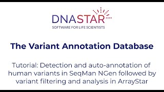 DNASTAR - Variant Annotation Database Tutorial