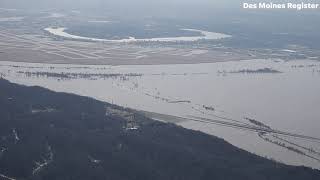 Raw footage: See arial footage of western Iowa cities and farms inundated by the Missouri River