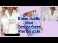 Blusa cuello mao con Martín gala o banjante