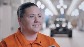 Highlighting Rachel Gillium, employee of Volvo Cars plant in Ridgeville, South Carolina