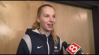 UConn's Dorka Juhász reacts to win over Baylor | Full Interview