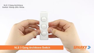 NLS | 3 Gang Architrave Switch 10amp 250v White