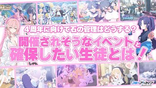 【ブルアカ】4周年までに復刻されそうなイベントとガチャまとめ！ガチャスケジュールからどれぐらい石が必要になるか考えてみる！