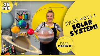 Kylee Makes a Solar System | Kids Art Video about Planets & Stars! Make a Paper Mache Solar System