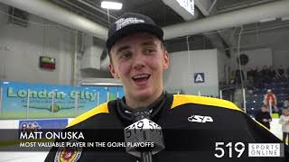 GOJHL - Matt Onuska reflects on 2019 Sutherland Cup title in Waterloo