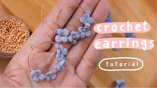 How to make crochet flower earrings (part 2) - micro crochet flower earrings with embroidery thread