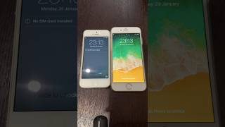 iPhone 5 on iOS 8 vs iPhone 6 on iOS 12 boot up test #shorts #iphone5 #ios8 #iphone6 #ios12