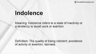 Indolence Meaning