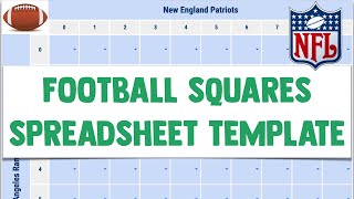 Football Squares Template Spreadsheet Super Bowl Squares for Google Sheets