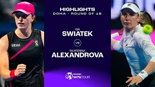 Iga Swiatek vs. Ekaterina Alexandrova  | 2024 Doha Round of 16 | WTA Match Highlights