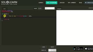 02. C++ Tutorial, Data types, Solo Learn, Code Playground