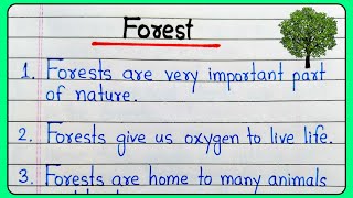 Forest essay in English 10 lines | 10 sentence on forest | 10 lines on forest | Essay on forest