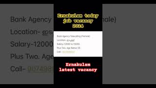 Ernakulam latest job vacancy 2024 / update cochin