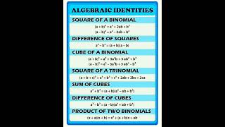 algebraic identities|algebra|algebraic formula|vviteach|