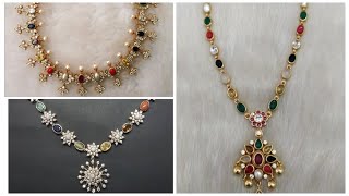 Navratna gold necklace designs