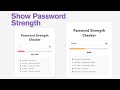 How To Password Strength Checker Using HTML CSS And JavaScript on Website
