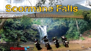 Soormane Falls || kalasa hanging bridge || #offroad #falls #bikeride #travel#chikkamagalur #motovlog