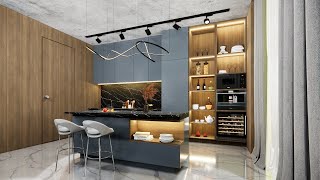 Realistic animation walkthrough😍#Enscape #Kitchen #sketchup #render#trending #reels #music#art#song