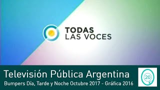 Televisión Pública Argentina - Bumpers Día Tarde y Noche - Octubre 2017