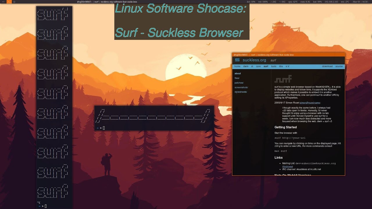 Linux Software Showcase: Surf - The Suckless Browser (with Video ...