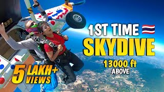 1st Time SKYDIVING 🇹🇭 | Heart Throbbing Experience 🫶🏻 | 13000 Ft Above | Gabriella Charlton