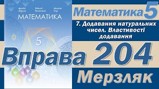 Мерзляк Вправа 204. Математика 5 клас