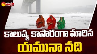 విషపు నురగలుతో నిండిన యమునా నది | Yamuna River With Poisonous foam | Sakshi TV