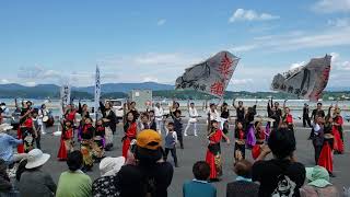 南三陸町歌津地区　泊浜漁港　襲雷舞踊団　神龍我峰八幡太鼓　わっしょい　2019年8月25日