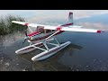 electric esm cessna 185 maiden flight on floats