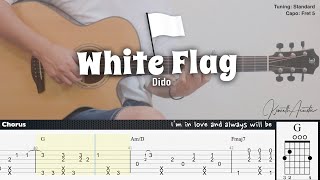 White Flag - Dido | Fingerstyle Guitar | TAB + Chords + Lyrics