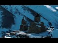 georgia 4k winter wonderland with majestic snowy peaks and charming villages peaceful music