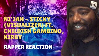 Ni'jah - Sticky (Visualizer) ft. Childish Gambino, KIRBY - Rapper Reaction