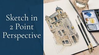 Sketch an Edinburgh Building in 2 Point Perspective
