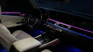 Установка подсветки салона в Lexus GS Techno Rainbow Ambient light - рабочий процесс.