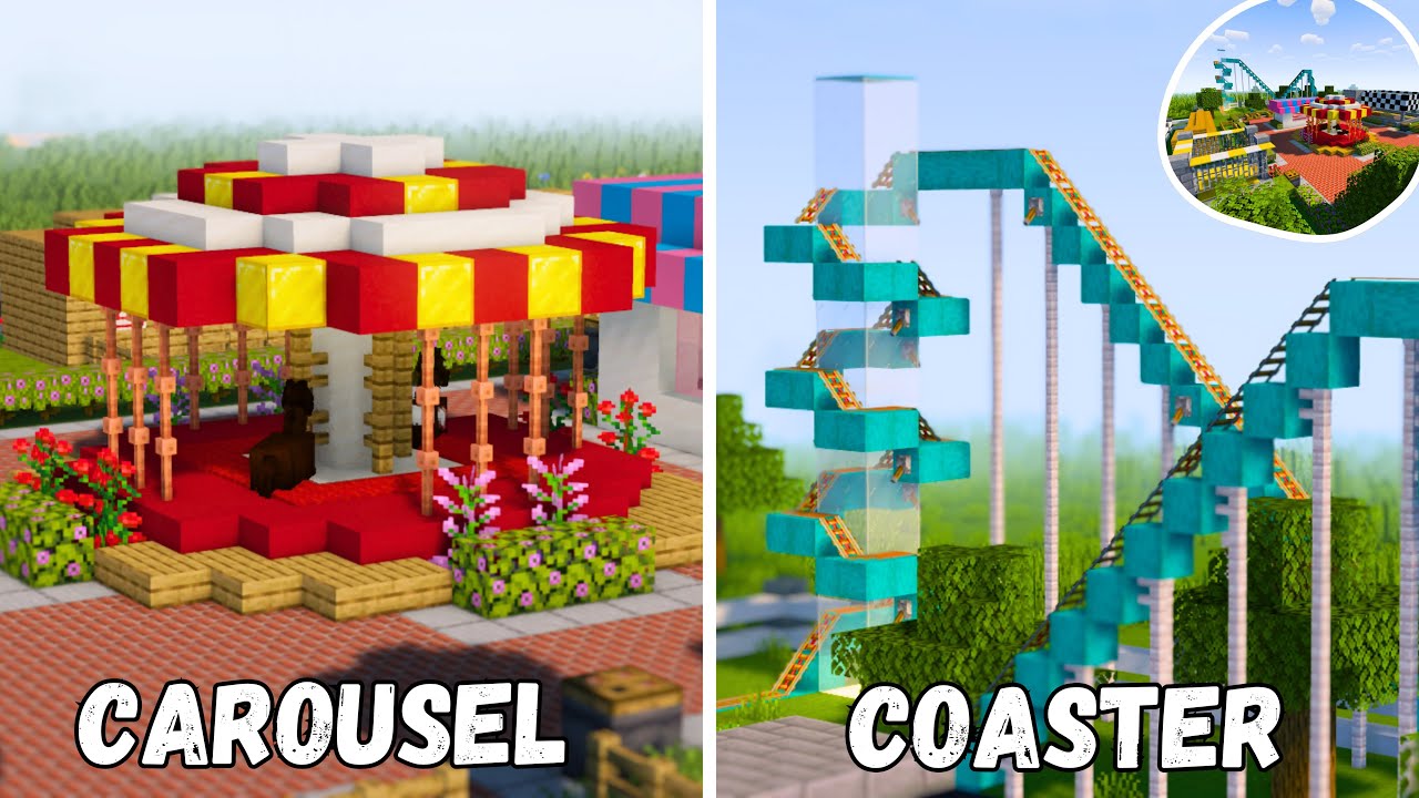 Minecraft 7 Working Amusement Theme Park Build Hacks рџћў Easy
