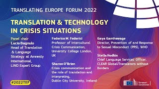 #2022TEF - TRANSLATION & TECHNOLOGY IN CRISIS SITUATIONS