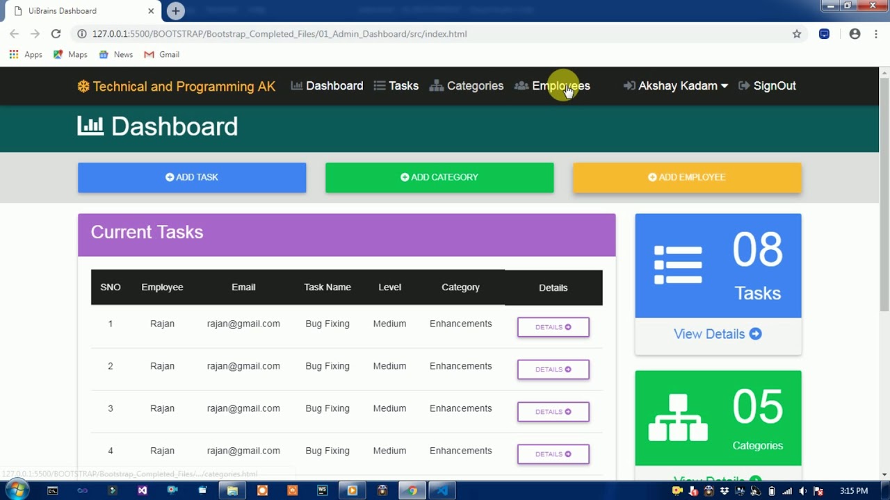 Admin Dashboard Using Html And Css